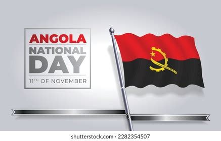 Happy Independence Day Angola Vector Template Stock Vector Royalty