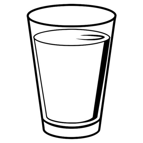 A Glass Of Water With A Drawing Of A Cup Of Water Premium Ai