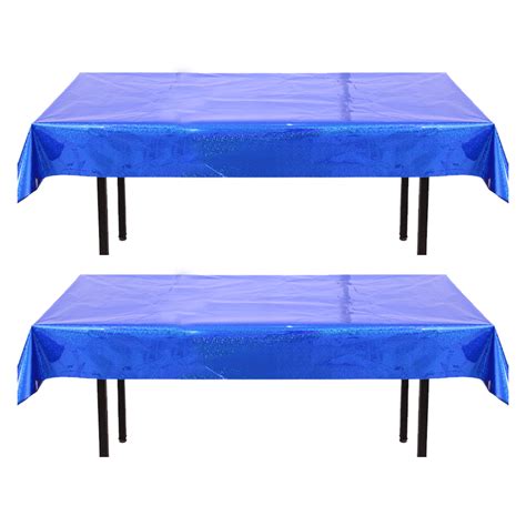 Pack Plastic Tablecloths Shiny Disposable Laser Rectangle Table Covers