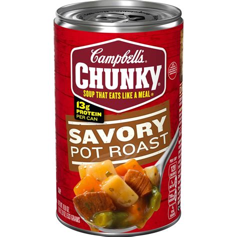 Campbells Chunky Soup Savory Pot Roast Soup 188 Ounce Can Walmart