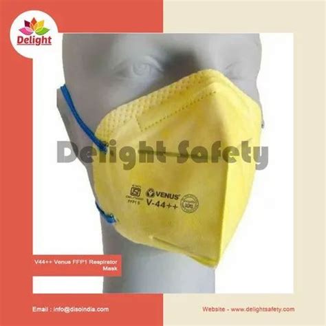 Yellow Non Woven Venus V44 Ffp1 Respirator Mask Without Valve Size