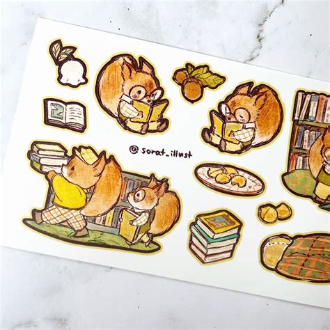 Sorat Library Foxes Sticker Wacky Mail Pop