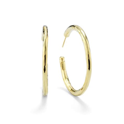 Ippolita Classico Medium Hammered Hoop Earrings In 18k Gold