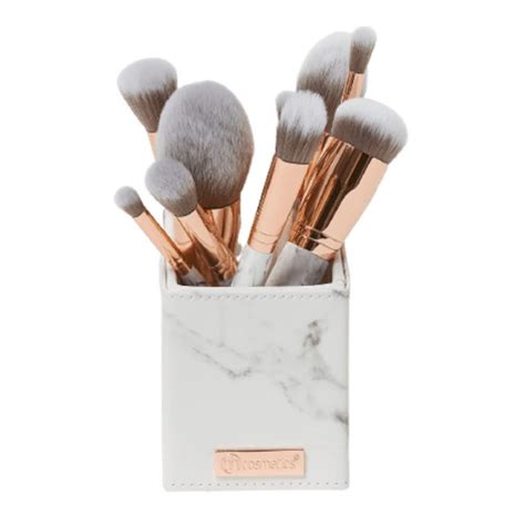 Bh Cosmetics Signature Rose Gold 13pc Brush Set With Holder White