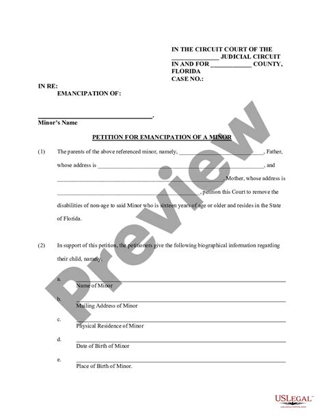 Printable Emancipation Forms Florida Printable Forms Free Online