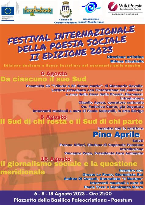 La Seconda Edizione Del Festival Internazionale Della Poesia Sociale