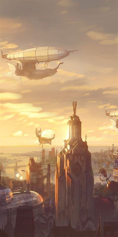 An Image Of Some Futuristic Cityscapes Flying In The Sky