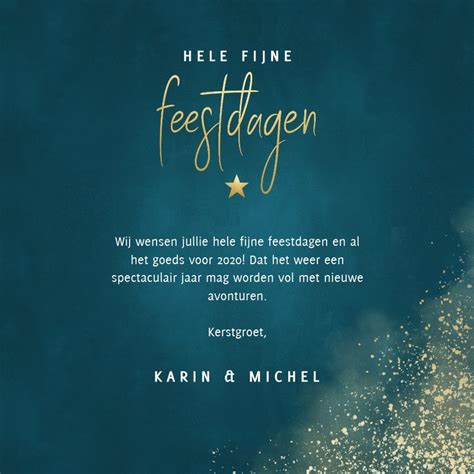 Stijlvolle Kerstkaart Gouden Typografie Sneeuw Kaartje Go