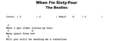 The Beatles When I M Sixty Four Guitar Lesson Tab Chords Jgb