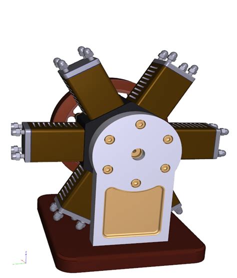 6 Cylinder Radial Engine 3d Model Turbosquid 2190604