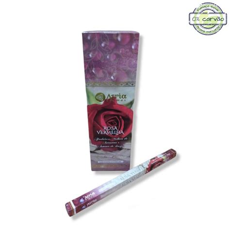 Incenso Tradicional Rosa Vermelha Linha Premium Atria Caixinha 8