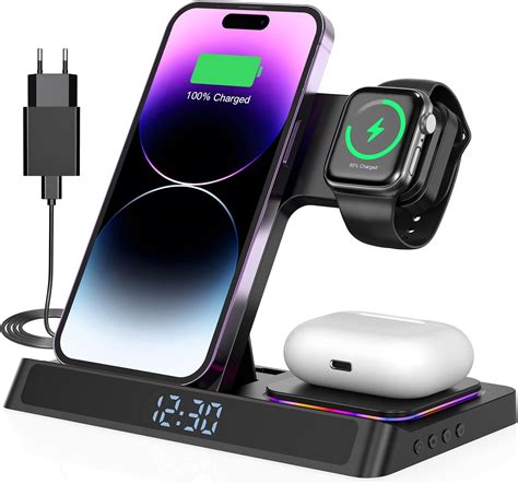 4 in 1 ladestation für iPhone und Apple Watch Kabelloses Ladegerät 15W