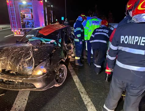 Accident GRAV pe A1 sensul de mers Sibiu Sebeș Doi clujeni au ajuns la