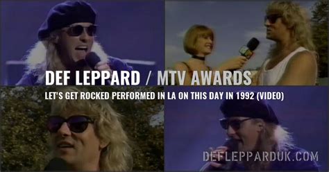 29 Years Ago Def Leppard Play Lets Get Rocked At Mtv Awards Videophotos