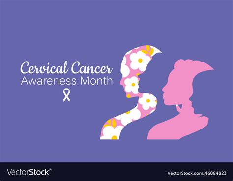 Cervical Cancer Awareness Month Women Royalty Free Vector