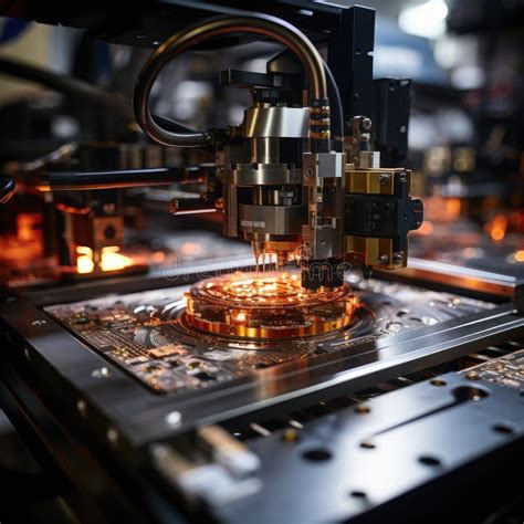 Process Of Laser Manufacturing High Precision Components Stock Image