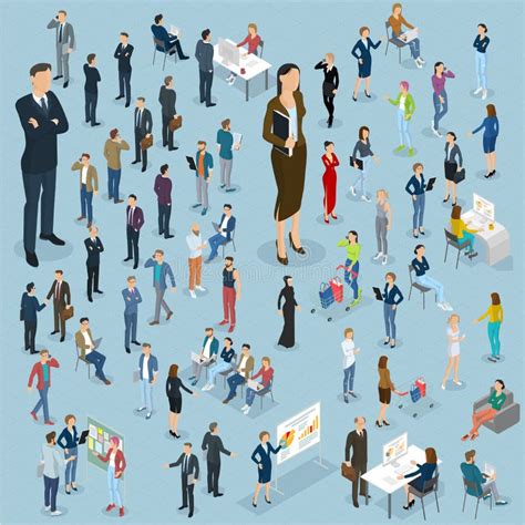 Set Of Isometric Vector People Stock Vector Illustration Of Internet