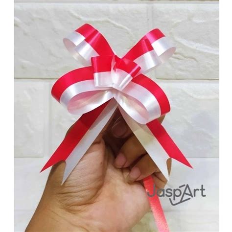 Jual Pita Serut Merah Putih Pita Tarik Hut Ri Pita Kado Agustusan Pita