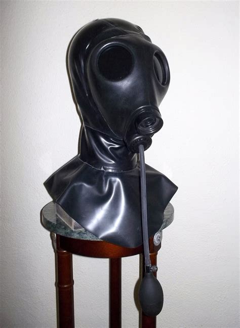 Fetish Heavy Rubber Latex Gas Mask Hood W Tinted Lenses Twin Etsy