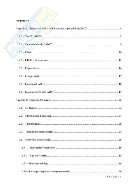 Tesi Disturbi Del Deficit Dellattenzione E Delliperattività Adhd