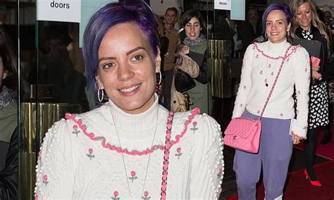 Lily Allen Puts Comfort First In Lilac Jogging Bottoms And A Vintage