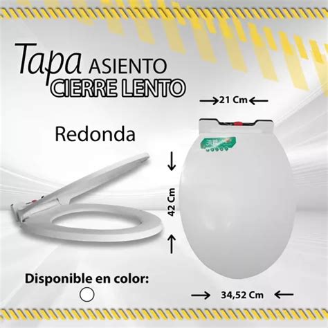 Tapa Asiento Redonda Blanca Caida Lenta Cierre Lento Mercadolibre