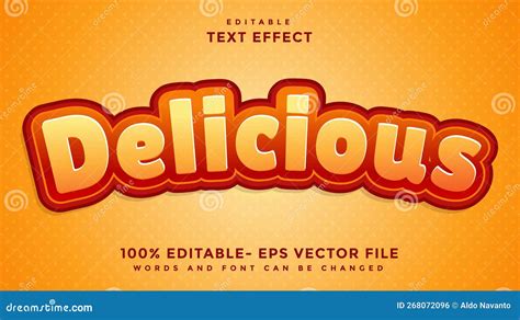 Minimal D Word Delicious Editable Text Effect Design Template Stock