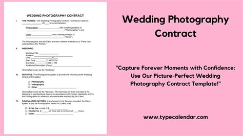 Free Customizable Wedding Photography Contract Templates PDF Word