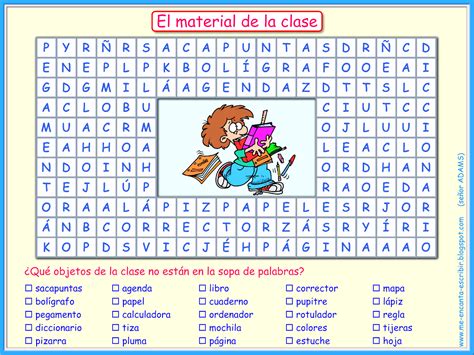 Me Encanta Escribir En Español El Material De La Clase Sopa De Letras Sopa De Letras Para