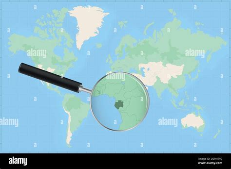 Mapa Del Mundo Con Una Lupa En Un Mapa De Gabón Mapa Detallado De Gabón