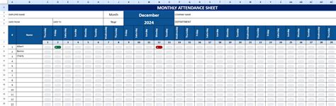 employee attendance tracker excel templates  formulas