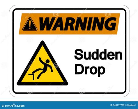 Warning Sudden Drop Off Be Careful Symbol Sign Vector Illustration