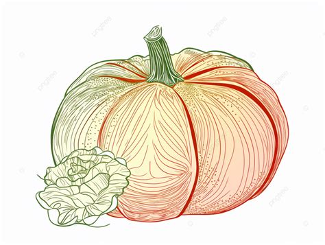 Ilustración De Calabaza Dibujada A Mano Sobre Un Fondo Blanco PNG