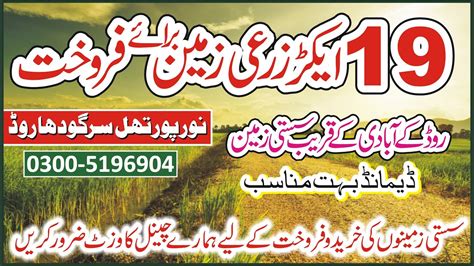 Land For Sale Acer Cheap Agricultural Land In Sargodha Road