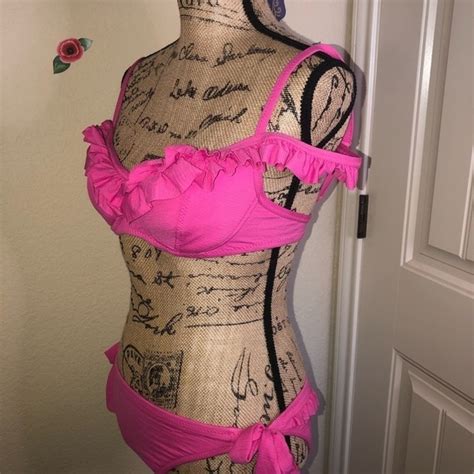 Betsey Johnson Swim Betsey Johnson Vintage Barbie Pink Ruffle Bikini Size Small Poshmark