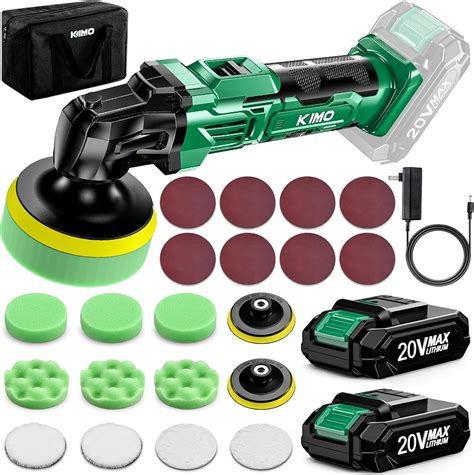 Kimo 20v Cordless Buffer Polisher Kit 24 Accessories 2 X