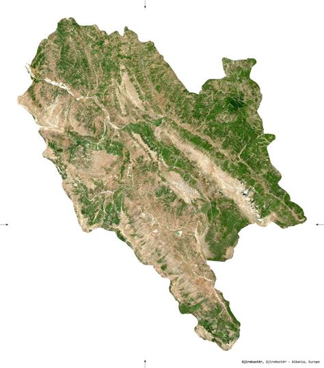 Gjirokaster Albania White Solid Sentinel 2 Satellite Stock Image