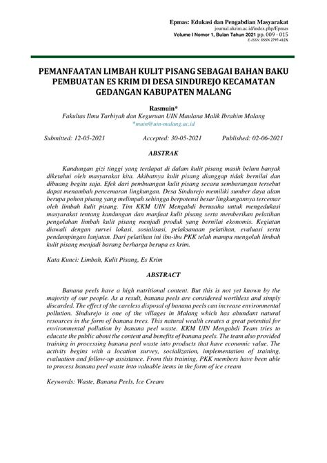 PDF PEMANFAATAN LIMBAH KULIT PISANG SEBAGAI BAHAN BAKU PEMBUATAN ES