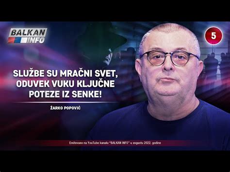 INTERVJU Žarko Popović Službe su mračni svet oduvek vuku ključne