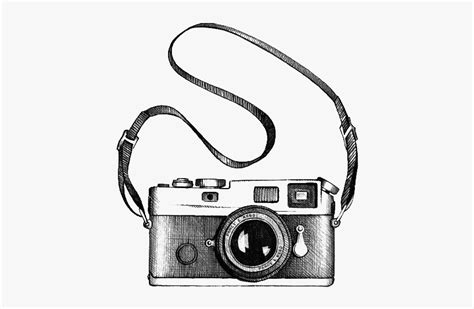 Drawing Photography Clip Art - Black And White Camera Drawing, HD Png Download is free ...