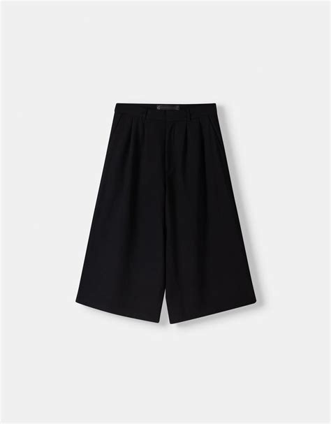 Wide Leg Tailored Bermuda Jorts Men Bershka