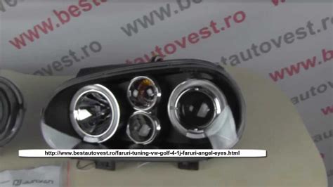 Faruri Tuning Vw Golf Fumurii Cu Angel Eyes Cu Lupa Youtube