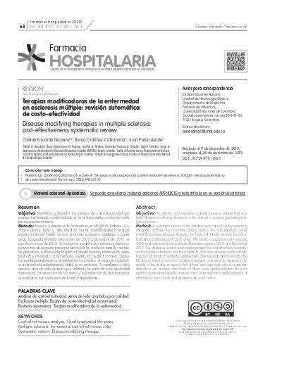 Terapias modificadoras de la enfermedad en esclerosis múltiple