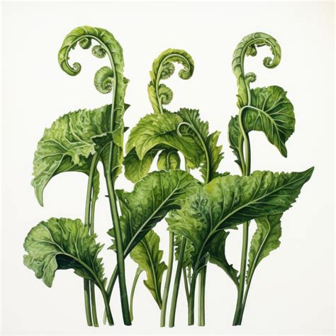 Premium Photo Fiddleheads Detailed Watercolor Painting Fruit