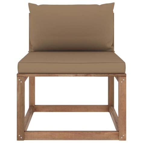 Moo Canap De Milieu Palette De Jardin Avec Coussins Taupe