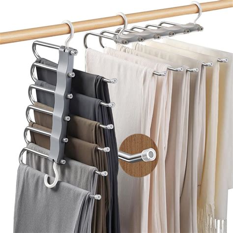 6 In 1 Trouser Hangers Space Saving 2 Pack Space Saving Hangers For