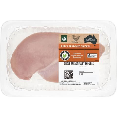 Woolworths Rspca Approved Chicken Single Breast Fillet 300g Woolworths