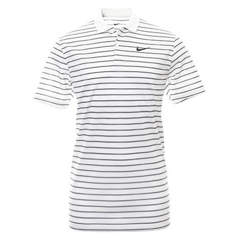 Nike Victory Stripe Polo Shirt White Black Dh0829 100 The Golfers Club