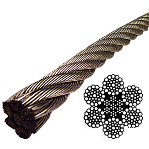 6 X37 Iwrc 304 Stainless Steel Galvanized Bright Wire Rope Stainless