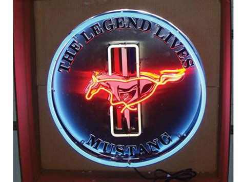 The Legend Lives Mustang Full Can Neon 24 Inches Round Auburn Fall